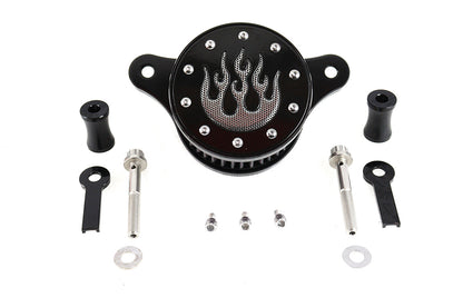 Wyatt Gatling Black Flame Design Air Cleaner Kit for Harley Davidson FXST (2001-2010)