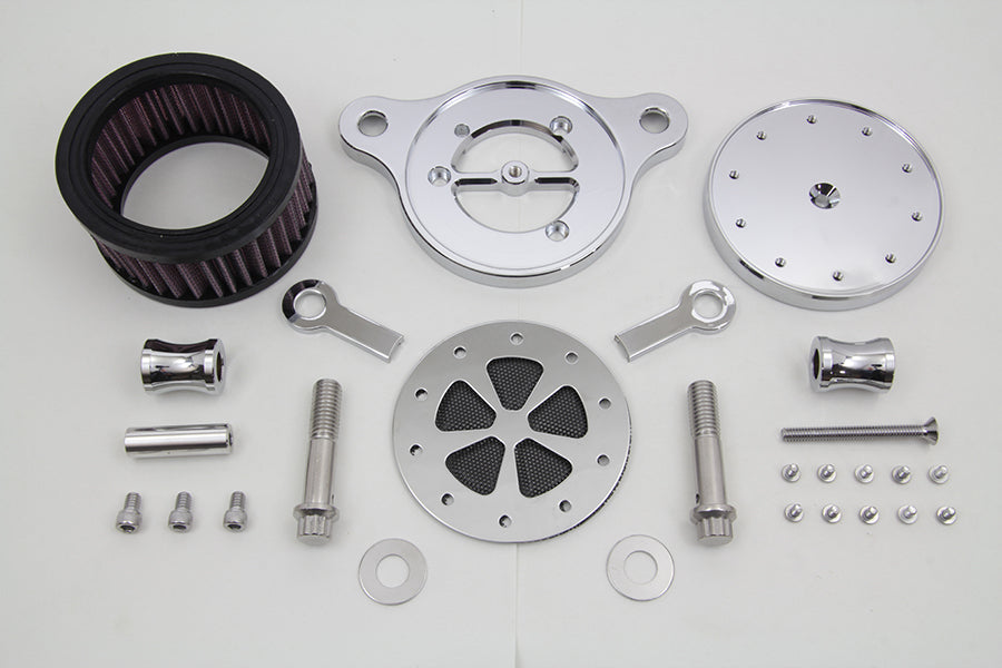 Wyatt Gatling Chrome Air Cleaner Kit with 5-Spoke Design for Harley Davidson XL Models