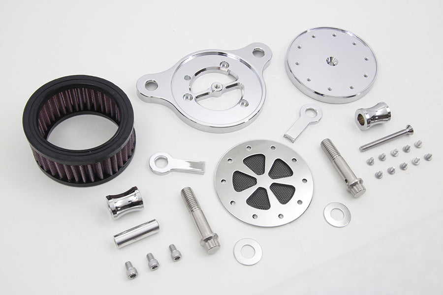 Wyatt Gatling Chrome Air Cleaner Kit with 5-Spoke Design for Harley Davidson XL Models