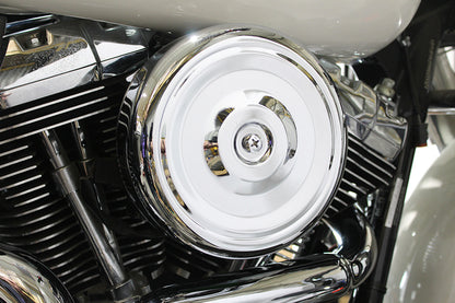 Wyatt Gatling 8 Inch Round Air Cleaner Kit Chrome for Harley Davidson FLH