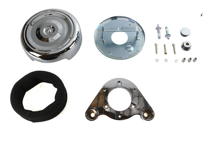 Wyatt Gatling 8 Inch Round Air Cleaner Kit Chrome for Harley Davidson FLH