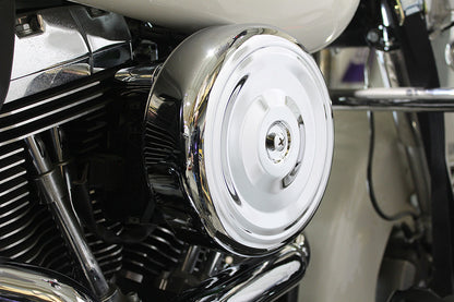 Wyatt Gatling 8 Inch Round Air Cleaner Kit Chrome for Harley Davidson FLH