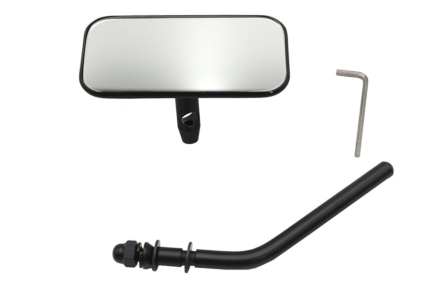 Wyatt Gatling Black Rectangle Mirror Part #60-0011B for Harley Davidson Bikes