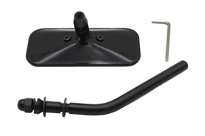 Wyatt Gatling Black Rectangle Mirror Part #60-0011B for Harley Davidson Bikes