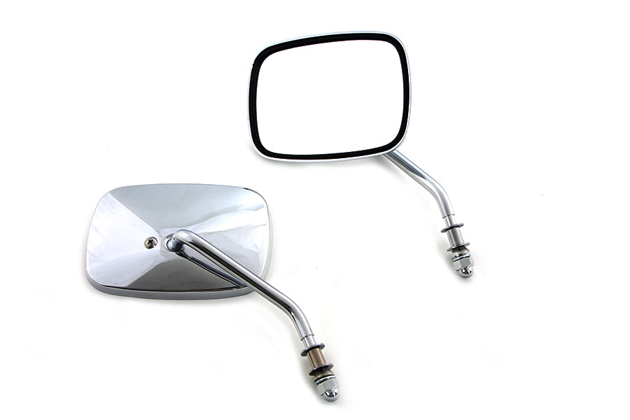 Wyatt Gatling 60-0012/13 Replica Swivel Mirror Set with Short Stem Chrome for Harley Davidson (1965-1974)