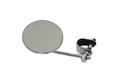 Wyatt Gatling 4 Inch Round Chrome Mirror with Clamp-On Stem for Stock Lever Brackets