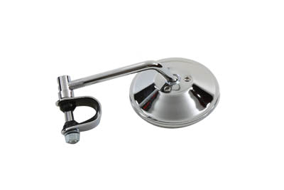 Wyatt Gatling 4 Inch Round Chrome Mirror with Clamp-On Stem for Stock Lever Brackets