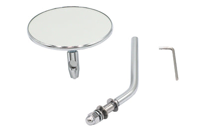 Wyatt Gatling Chrome 4 Inch Round Mirror with Threaded End Stems for Harley Davidson