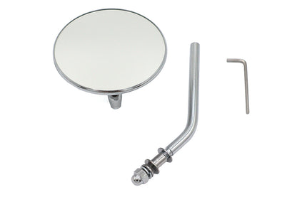 Wyatt Gatling Chrome 4 Inch Round Mirror with Threaded End Stems for Harley Davidson