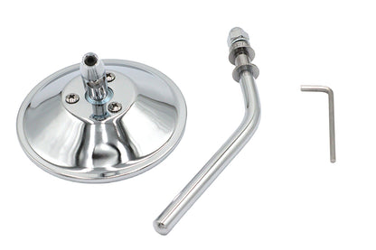 Wyatt Gatling Chrome 4 Inch Round Mirror with Threaded End Stems for Harley Davidson
