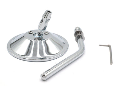 Wyatt Gatling Chrome 4 Inch Round Mirror with Threaded End Stems for Harley Davidson