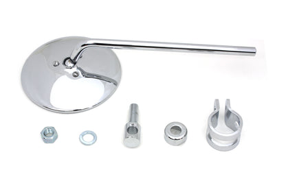 Wyatt Gatling Replica 4 Inch Round Chrome Mirror with Stem and Clamp