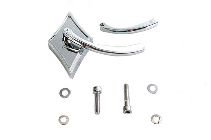 Wyatt Gatling Diamond Mirror with Billet Stem Chrome for Harley Davidson 1965-1974