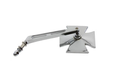 Wyatt Gatling Maltese Mirror with Girder Stem Chrome for Harley Davidson 1965-1974