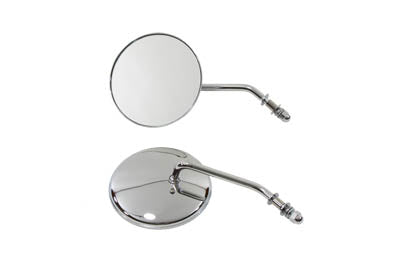 Wyatt Gatling 4-1/2 inch Round Mirror Set with Round Stock Stems in Chrome