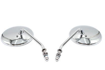 Wyatt Gatling 4-1/2 inch Round Mirror Set with Round Stock Stems in Chrome