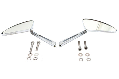 Wyatt Gatling 76181G Teardrop Mirror Set with Gold Inlay Flames for Harley Davidson