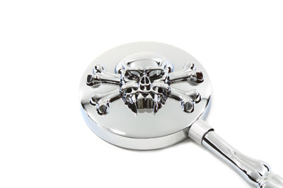 Wyatt Gatling 60-6228 Round Skull Mirror Set with Bone Stems for Harley Davidson (1965-1974)