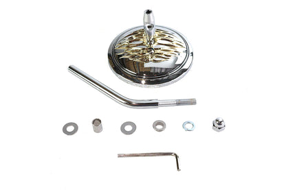 Wyatt Gatling 60-6231G Chrome 4-3/8 inch Round Flame Mirror for Harley Davidson