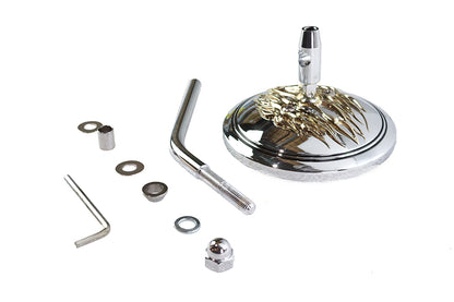 Wyatt Gatling 60-6231G Chrome 4-3/8 inch Round Flame Mirror for Harley Davidson