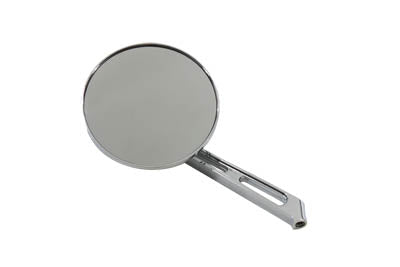Wyatt Gatling 60-6231AG Chrome Round Flame Mirror with 2 Slot Stem for Harley Davidson