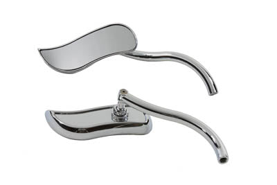 Wyatt Gatling S-Curve Mirror Set with Round Stems for Harley Davidson (1965-1974)