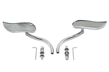 Wyatt Gatling S-Curve Mirror Set with Round Stems for Harley Davidson (1965-1974)