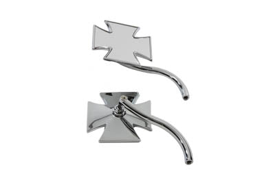Wyatt Gatling 60-6009D Maltese Mirror Set with Round Curved Stems for Harley Davidson (1965-1974)