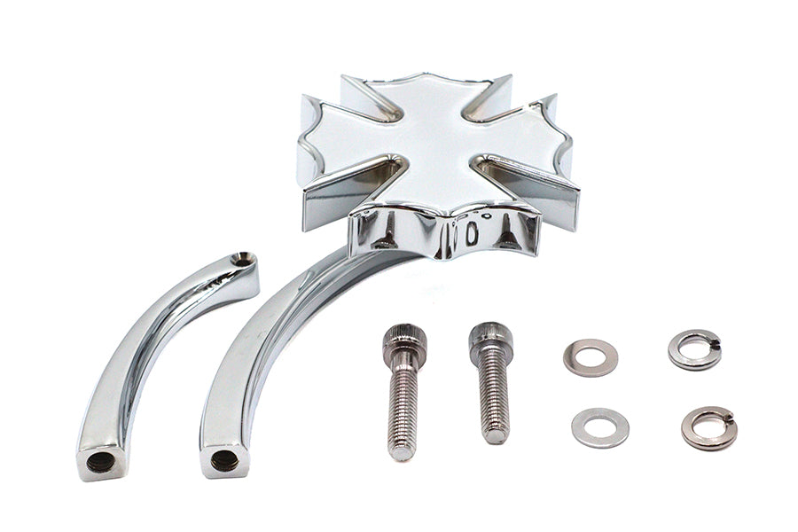 Wyatt Gatling Chrome Fire Fighter Mirror with Billet Stems for Harley Davidson