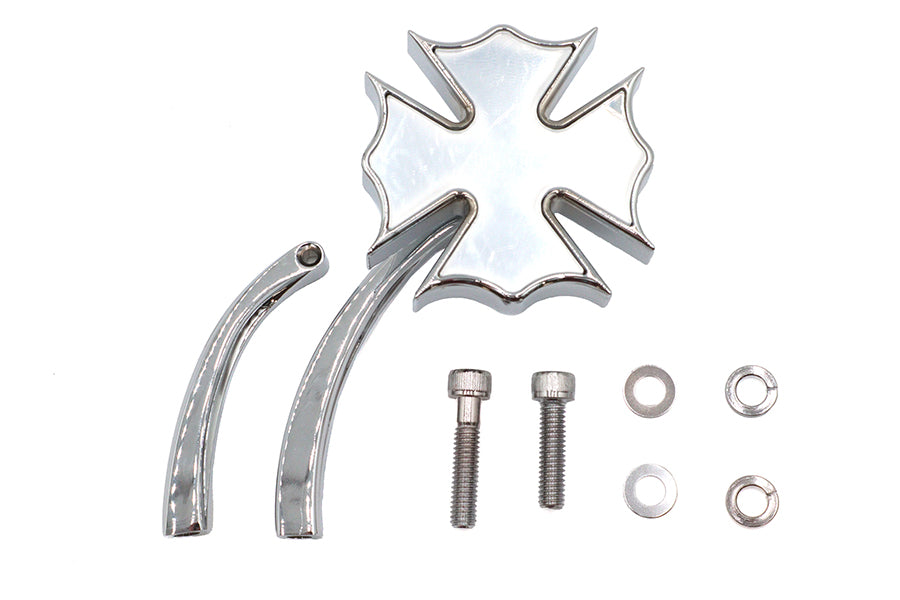 Wyatt Gatling Chrome Fire Fighter Mirror with Billet Stems for Harley Davidson