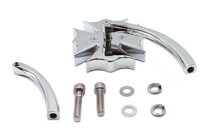 Wyatt Gatling Chrome Fire Fighter Mirror with Billet Stems for Harley Davidson