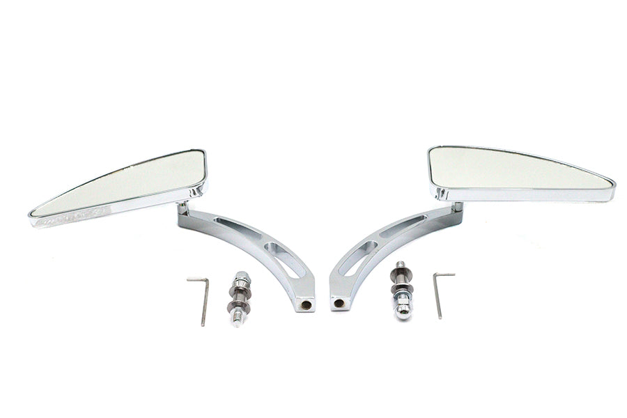Wyatt Gatling Profile Mirror Set with 2 Slot Stems for Harley Davidson 1965-1974