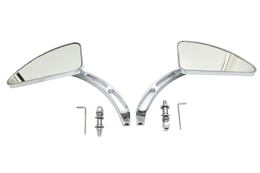 Wyatt Gatling Profile Mirror Set with 2 Slot Stems for Harley Davidson 1965-1974