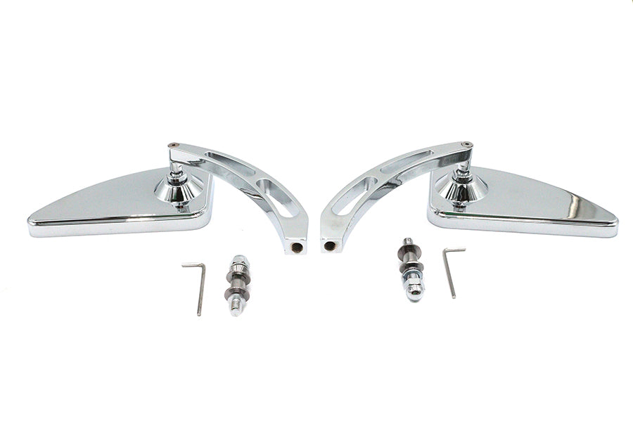 Wyatt Gatling Profile Mirror Set with 2 Slot Stems for Harley Davidson 1965-1974