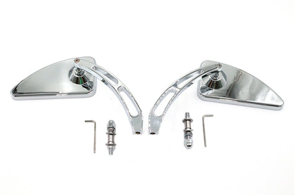 Wyatt Gatling Profile Mirror Set with 2 Slot Stems for Harley Davidson 1965-1974