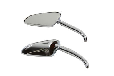 Wyatt Gatling KA-512 Chrome Racer Mirror Set with Adjustable Faces and 4.5-Inch Stems for Harley Davidson