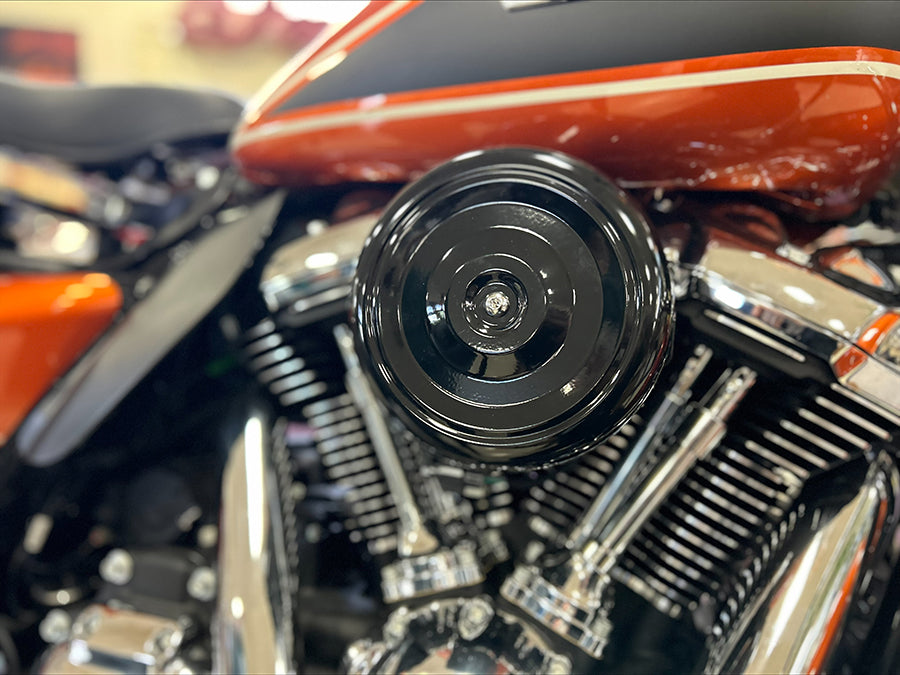 Wyatt Gatling 7 Inch Round Air Cleaner with Black Cover for Harley Davidson XL
