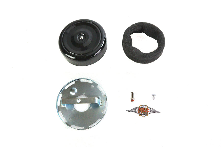 Wyatt Gatling 7 Inch Round Air Cleaner with Black Cover for Harley Davidson XL