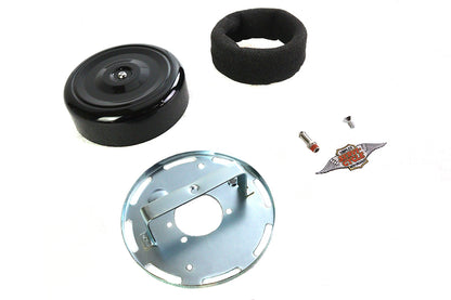 Wyatt Gatling 7 Inch Round Air Cleaner with Black Cover for Harley Davidson XL
