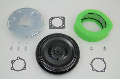 Wyatt Gatling 8-Inch Round Air Cleaner Kit with Black Cover for Harley Davidson XL Models