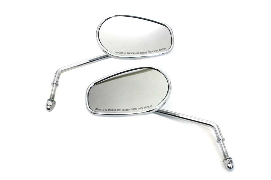 Wyatt Gatling Taper Convex Mirror Set with Chrome Finish and Long Stems