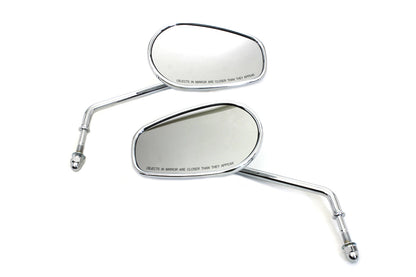 Wyatt Gatling Taper Convex Mirror Set with Chrome Finish and Long Stems