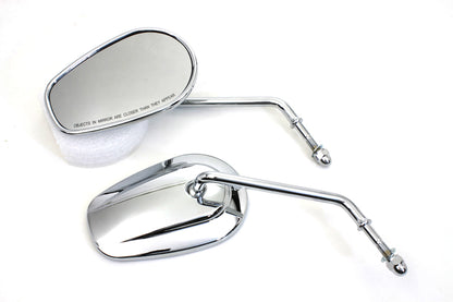 Wyatt Gatling Taper Convex Mirror Set with Chrome Finish and Long Stems