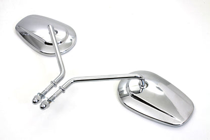 Wyatt Gatling Taper Convex Mirror Set with Chrome Finish and Long Stems