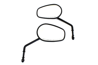 Wyatt Gatling Taper Convex Mirror Set with Long Stems and Black Finish