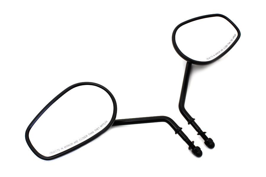 Wyatt Gatling Taper Convex Mirror Set with Long Stems and Black Finish