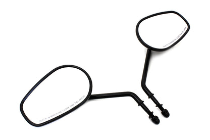 Wyatt Gatling Taper Convex Mirror Set with Long Stems and Black Finish