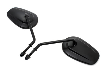 Wyatt Gatling Taper Convex Mirror Set with Long Stems and Black Finish