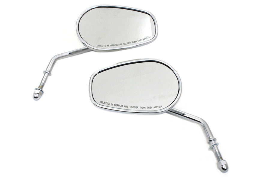 Wyatt Gatling Chrome Taper Convex Mirror Set - Left and Right Side with Short Stems