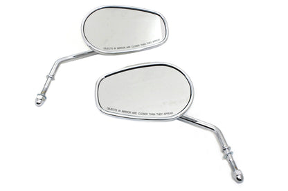 Wyatt Gatling Chrome Taper Convex Mirror Set - Left and Right Side with Short Stems